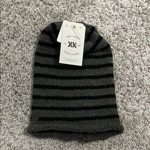 Black and Gray Striped Beanie